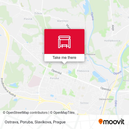 Ostrava, Poruba, Slavíkova map