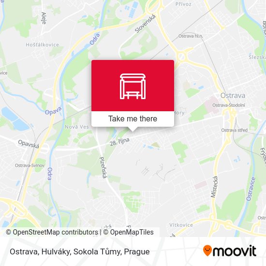 Ostrava, Hulváky, Sokola Tůmy map