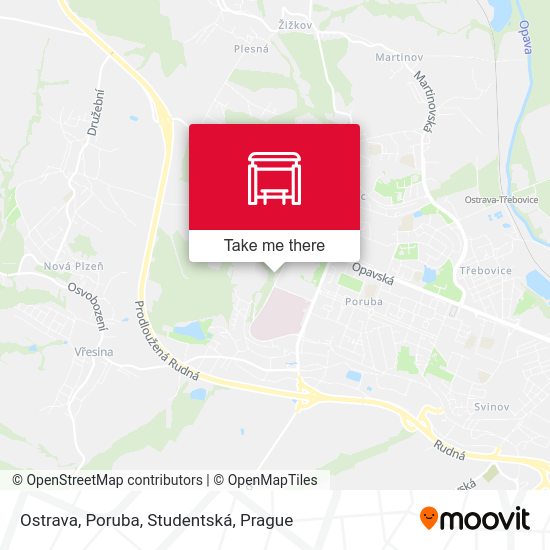 Ostrava, Poruba, Studentská map