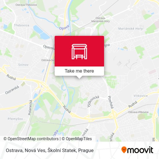 Ostrava, Nová Ves, Školní Statek map