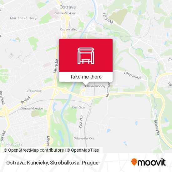 Ostrava, Kunčičky, Škrobálkova map