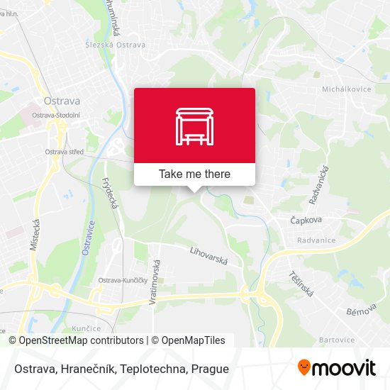 Ostrava, Hranečník, Teplotechna map