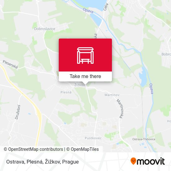 Ostrava, Plesná, Žižkov map