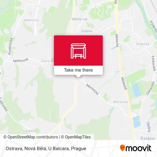 Ostrava, Nová Bělá, U Balcara map