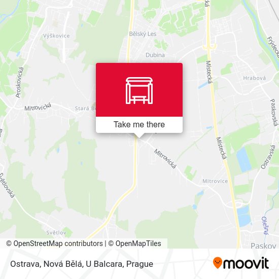 Ostrava, Nová Bělá, U Balcara map