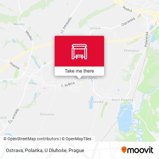 Ostrava, Polanka, U Dluhoše map
