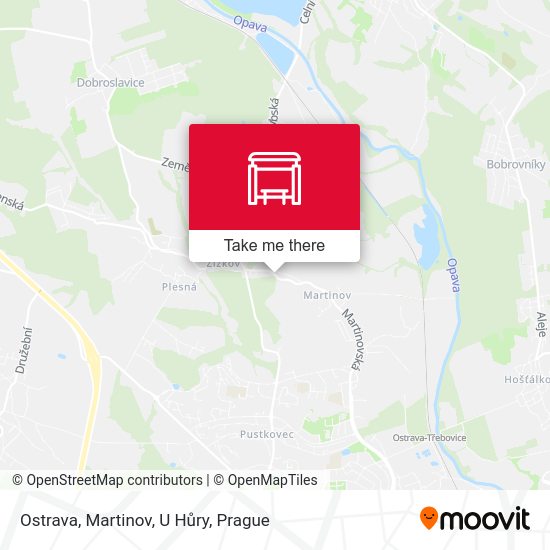 Карта Ostrava, Martinov, U Hůry