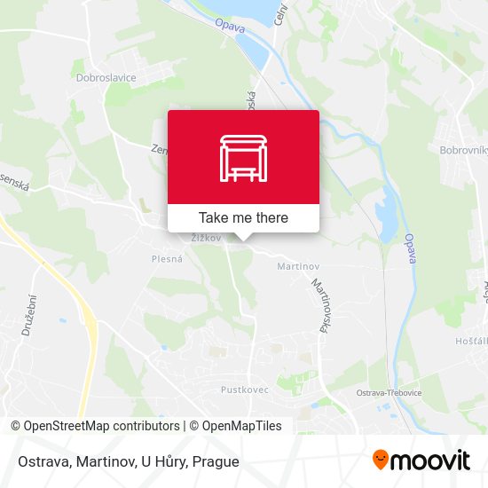 Ostrava, Martinov, U Hůry map