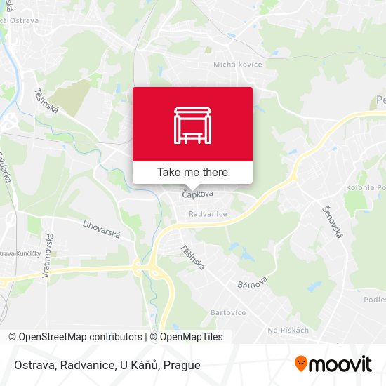 Карта Ostrava, Radvanice, U Káňů