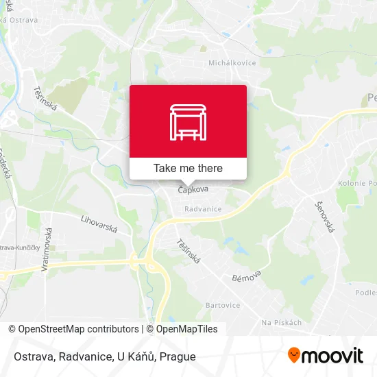 Карта Ostrava, Radvanice, U Káňů