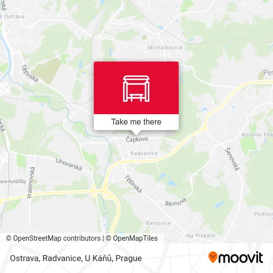 Карта Ostrava, Radvanice, U Káňů
