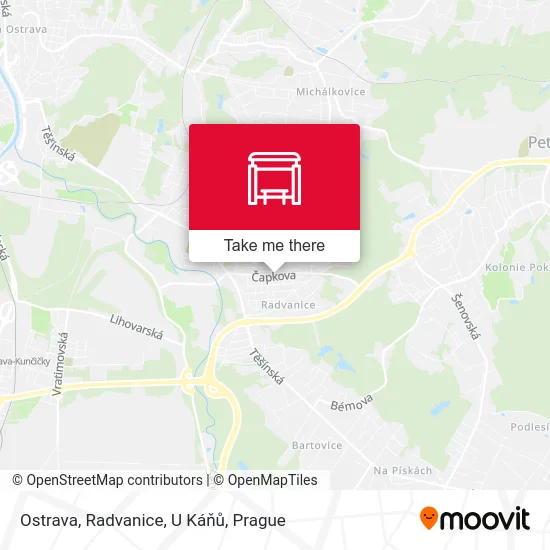 Карта Ostrava, Radvanice, U Káňů