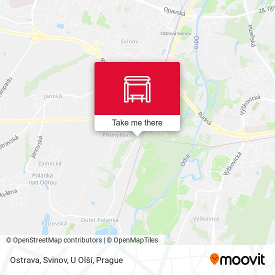 Ostrava, Svinov, U Olší map