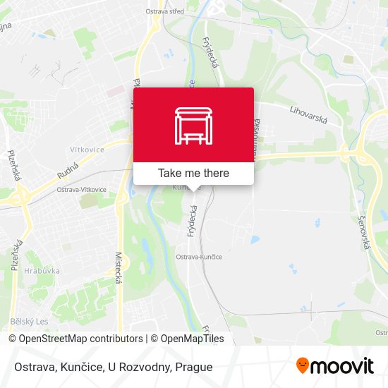 Ostrava, Kunčice, U Rozvodny map