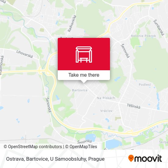 Карта Ostrava, Bartovice, U Samoobsluhy