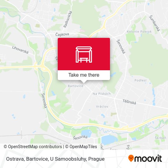 Карта Ostrava, Bartovice, U Samoobsluhy