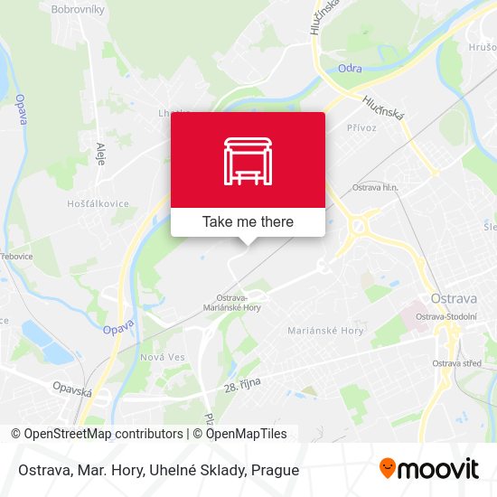 Ostrava, Mar. Hory, Uhelné Sklady map