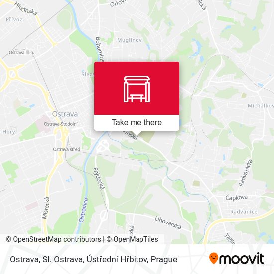 Ostrava, Sl. Ostrava, Ústřední Hřbitov map