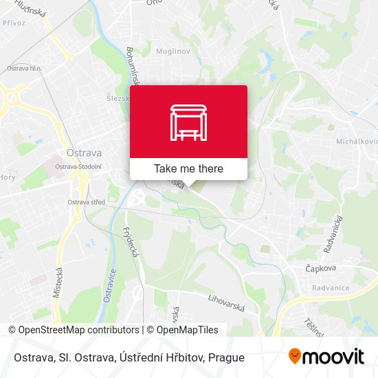Ostrava, Sl. Ostrava, Ústřední Hřbitov map