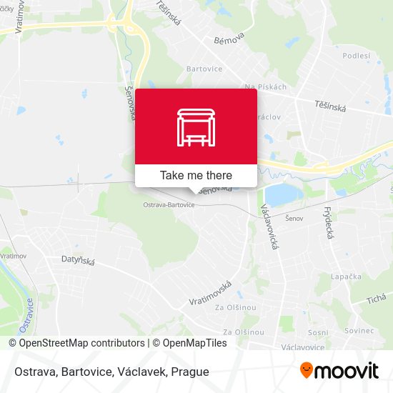 Ostrava, Bartovice, Václavek map