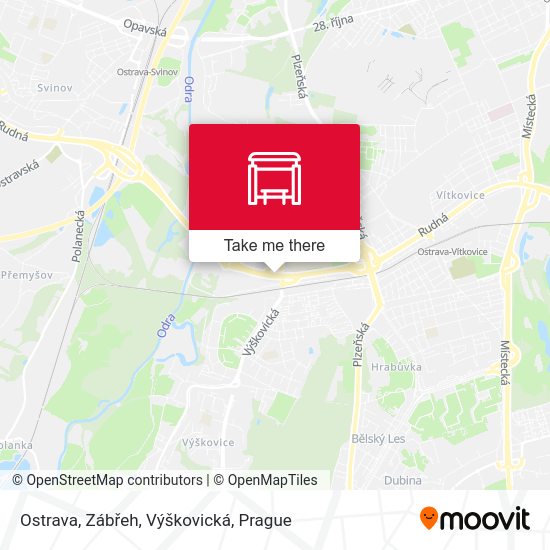 Ostrava, Zábřeh, Výškovická map