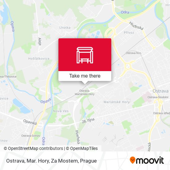 Ostrava, Mar. Hory, Za Mostem map