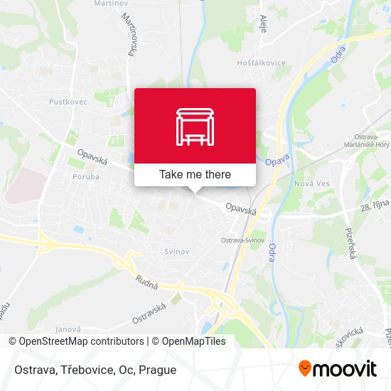 Ostrava, Třebovice, Oc map