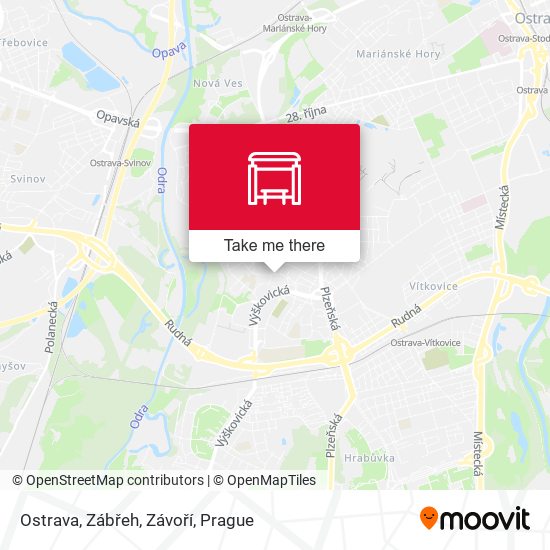 Ostrava, Zábřeh, Závoří map
