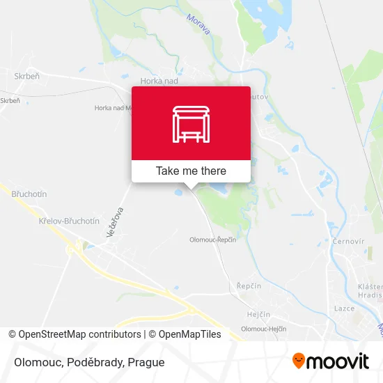Карта Olomouc, Poděbrady