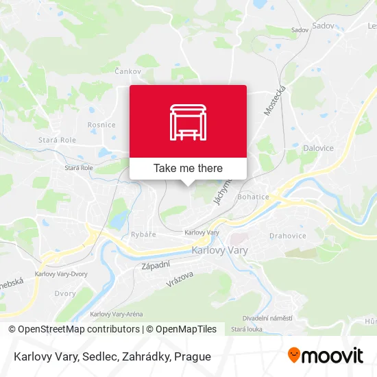 Карта Karlovy Vary, Sedlec, Zahrádky