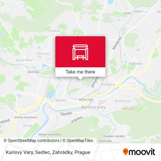 Karlovy Vary, Sedlec, Zahrádky map