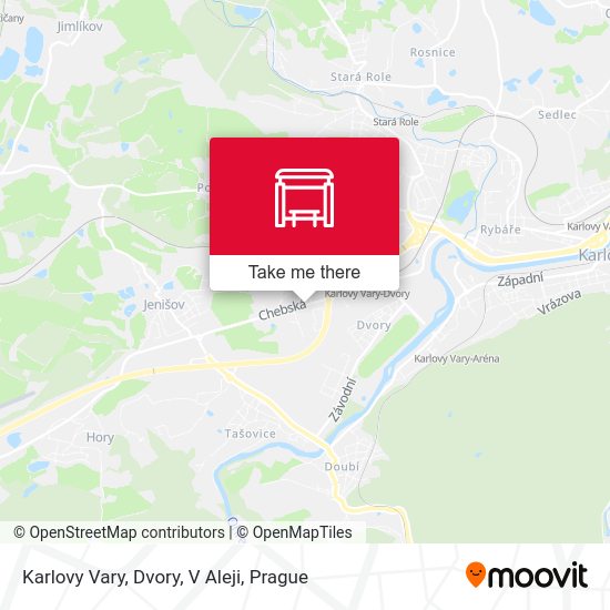 Карта Karlovy Vary, Dvory, V Aleji