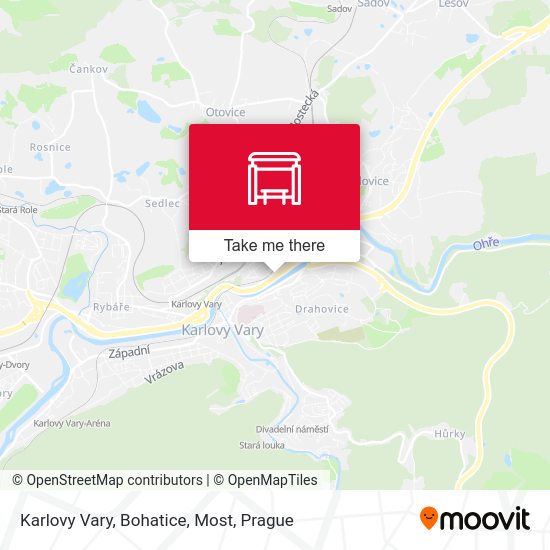 Karlovy Vary, Bohatice, Most map
