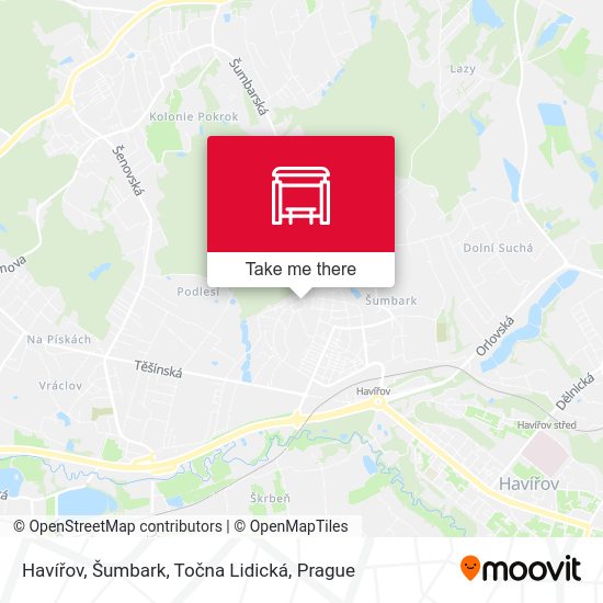 Havířov, Šumbark, Točna Lidická map