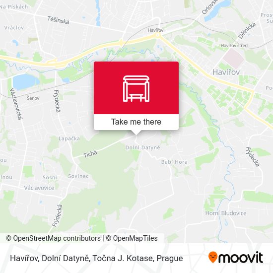 Havířov, Dolní Datyně, Točna J. Kotase map