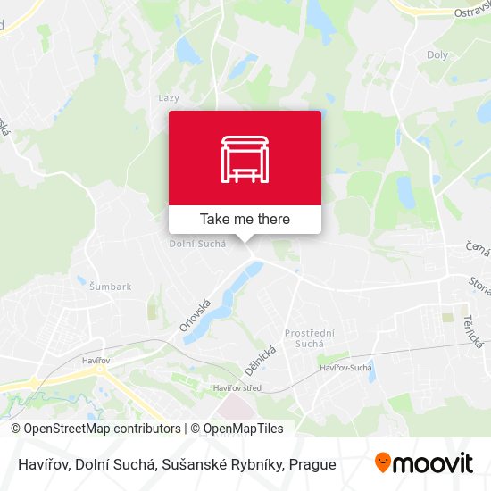 Havířov, Dolní Suchá, Sušanské Rybníky map