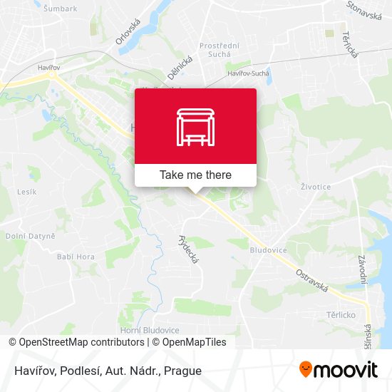 Havířov, Podlesí, Aut. Nádr. map