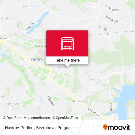 Havířov, Podlesí, Bezručova map