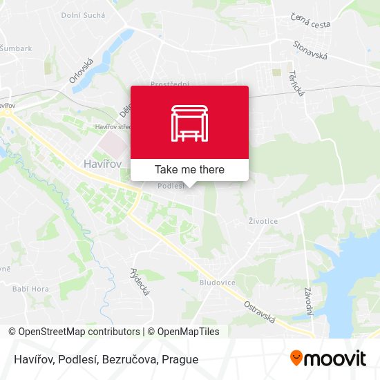 Havířov, Podlesí, Bezručova map