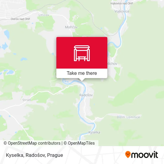 Карта Kyselka, Radošov