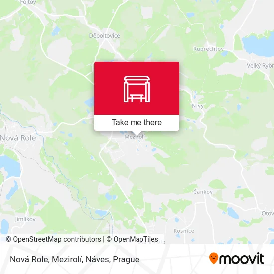 Карта Nová Role, Mezirolí, Náves