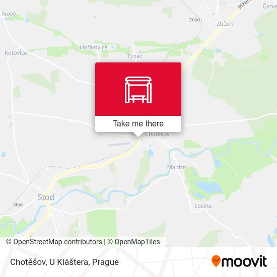 Chotěšov, U Kláštera map