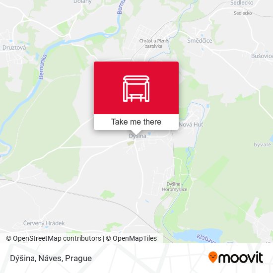 Dýšina, Náves map