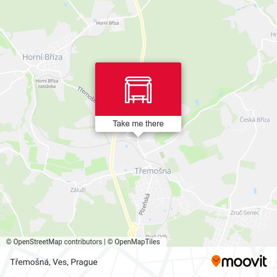 Třemošná, Ves map