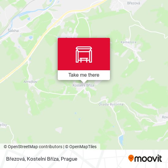 Březová, Kostelní Bříza map