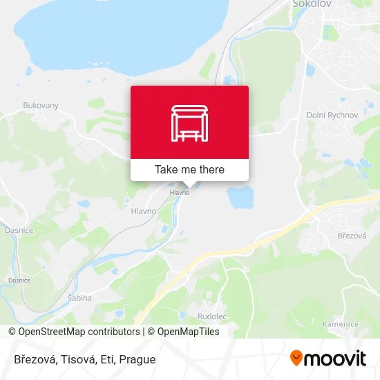 Карта Březová, Tisová, Eti