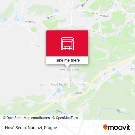 Nové Sedlo, Nádraží map