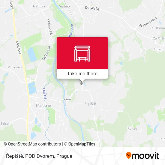 Карта Řepiště, POD Dvorem