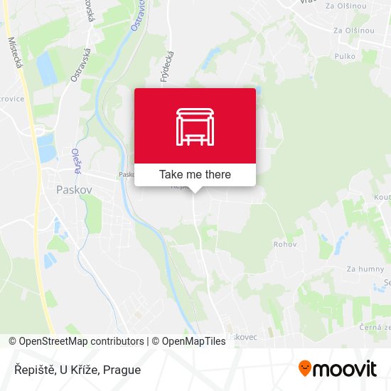 Řepiště, U Kříže map