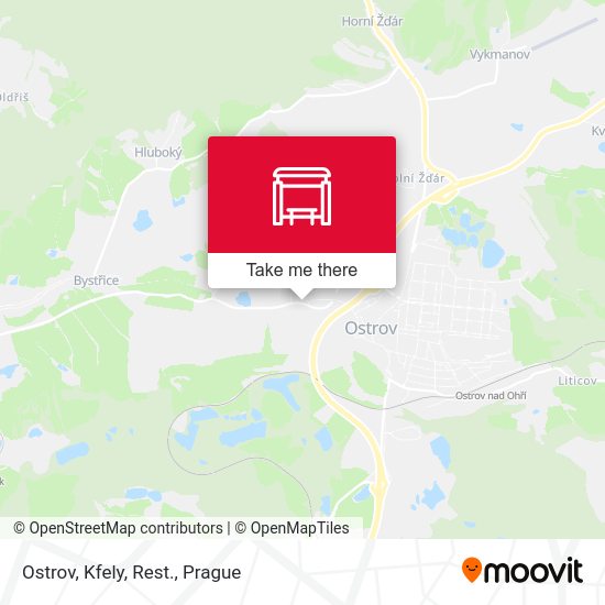 Карта Ostrov, Kfely, Rest.